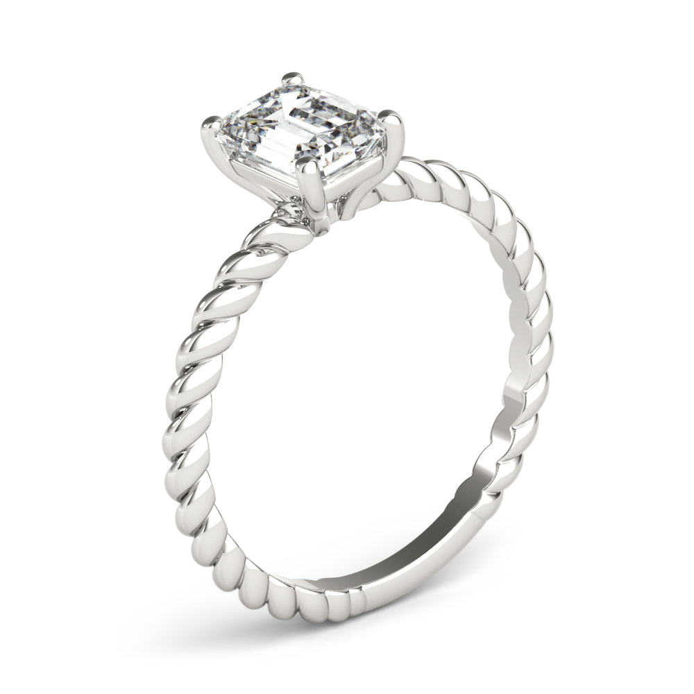 Eleanor Emerald Diamond Solitaire Engagement Ring-VIRABYANI